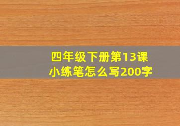 四年级下册第13课小练笔怎么写200字