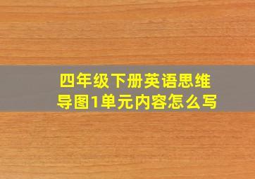 四年级下册英语思维导图1单元内容怎么写