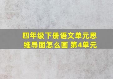 四年级下册语文单元思维导图怎么画 第4单元