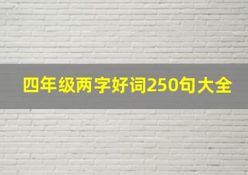 四年级两字好词250句大全