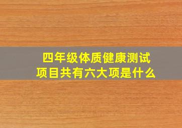 四年级体质健康测试项目共有六大项是什么