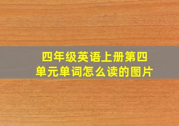 四年级英语上册第四单元单词怎么读的图片