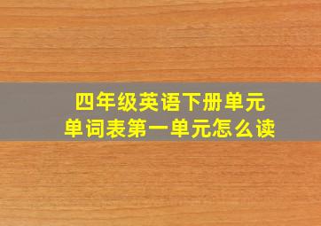 四年级英语下册单元单词表第一单元怎么读