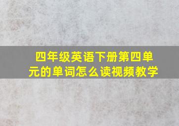 四年级英语下册第四单元的单词怎么读视频教学