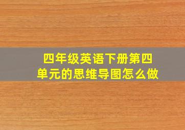 四年级英语下册第四单元的思维导图怎么做