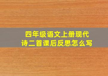 四年级语文上册现代诗二首课后反思怎么写