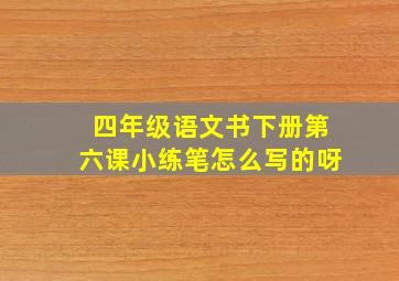 四年级语文书下册第六课小练笔怎么写的呀