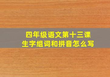 四年级语文第十三课生字组词和拼音怎么写