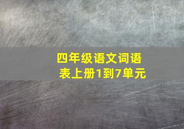 四年级语文词语表上册1到7单元