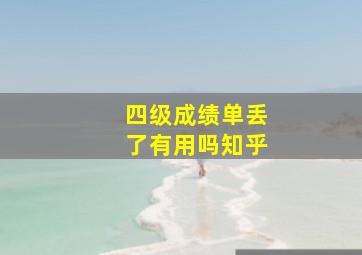 四级成绩单丢了有用吗知乎