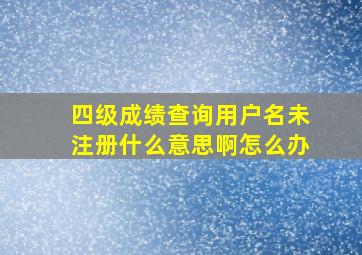 四级成绩查询用户名未注册什么意思啊怎么办