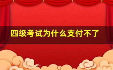 四级考试为什么支付不了