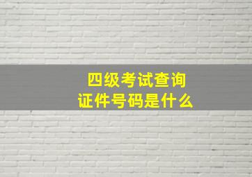 四级考试查询证件号码是什么