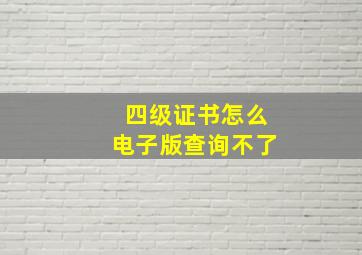 四级证书怎么电子版查询不了