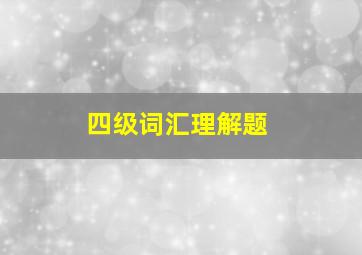 四级词汇理解题