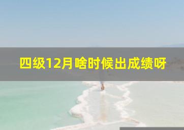 四级12月啥时候出成绩呀