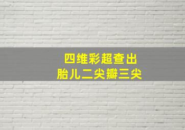 四维彩超查出胎儿二尖瓣三尖