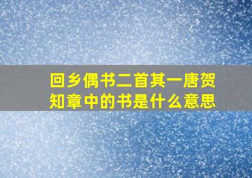 回乡偶书二首其一唐贺知章中的书是什么意思