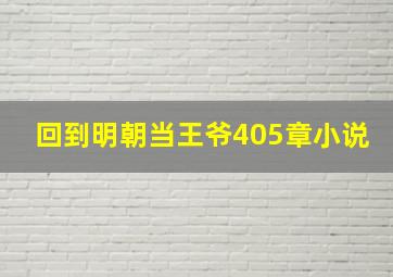 回到明朝当王爷405章小说