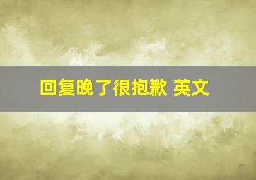 回复晚了很抱歉 英文