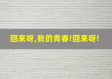 回来呀,我的青春!回来呀!