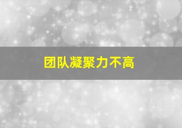 团队凝聚力不高