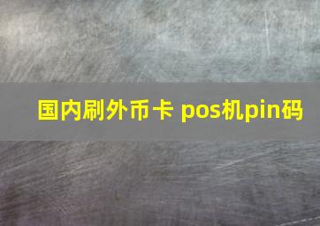 国内刷外币卡 pos机pin码