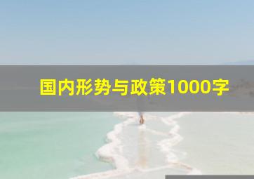 国内形势与政策1000字