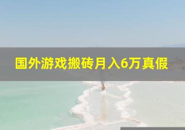 国外游戏搬砖月入6万真假