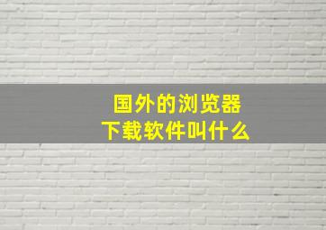 国外的浏览器下载软件叫什么