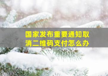 国家发布重要通知取消二维码支付怎么办