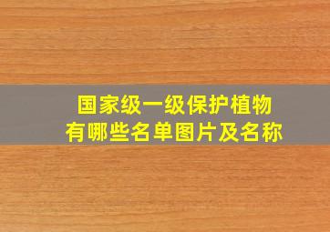 国家级一级保护植物有哪些名单图片及名称