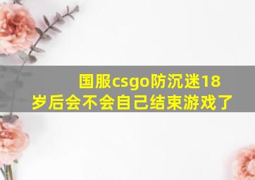 国服csgo防沉迷18岁后会不会自己结束游戏了