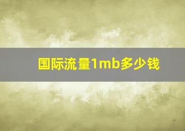 国际流量1mb多少钱