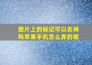 图片上的标记可以去掉吗苹果手机怎么弄的呢