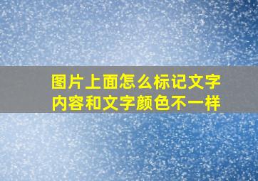 图片上面怎么标记文字内容和文字颜色不一样