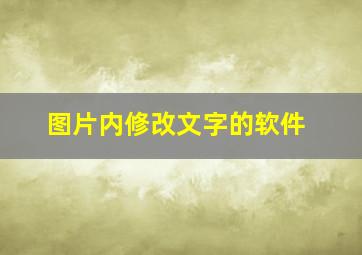 图片内修改文字的软件