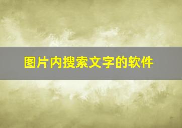 图片内搜索文字的软件