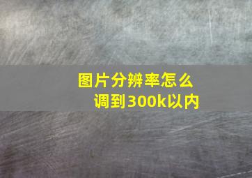 图片分辨率怎么调到300k以内