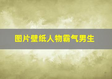 图片壁纸人物霸气男生