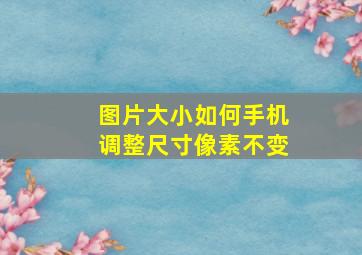 图片大小如何手机调整尺寸像素不变