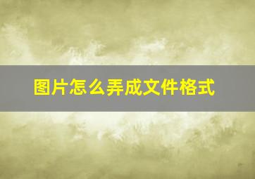 图片怎么弄成文件格式