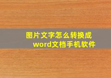 图片文字怎么转换成word文档手机软件