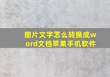 图片文字怎么转换成word文档苹果手机软件