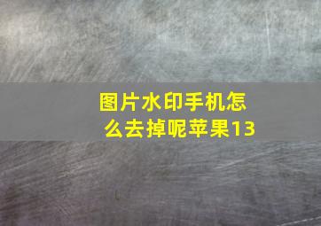 图片水印手机怎么去掉呢苹果13