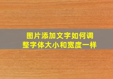 图片添加文字如何调整字体大小和宽度一样