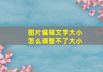 图片编辑文字大小怎么调整不了大小