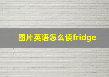 图片英语怎么读fridge