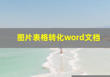 图片表格转化word文档