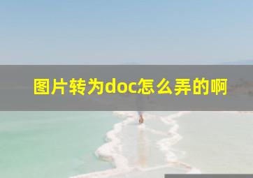 图片转为doc怎么弄的啊